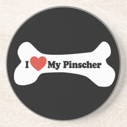 Amo mi Pinscher - hueso de perro Posavasos Diseño