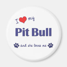 Amo mi pitbull (el perro femenino) imán de frigorifico