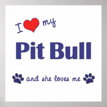 Amo mi pitbull (el perro femenino) impresiones