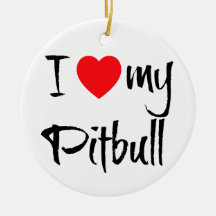 Amo mi Pitbull Ornamentos De Reyes Magos