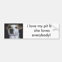 amo mi pitbull que ella ama víspera… etiqueta de parachoque