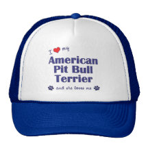 Amo mi pitbull Terrier americano (el perro femenin Gorra