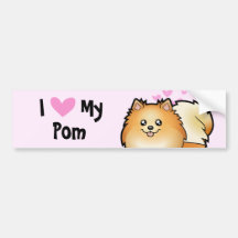 Amo mi Pomeranian Etiqueta De Parachoque
