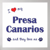 Amo mi Presa Canarios (los perros múltiples) Posters