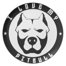 AMO MI raza del perro casero del PITBULL de PITBUL Platos Para Fiestas