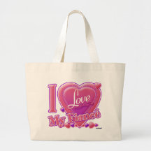 Amo mi rosa/púrpura - corazón de Fiancé Bolsas