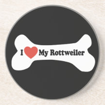 Amo mi Rottweiler - hueso de perro Posavasos Cerveza