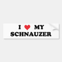 Amo mi Schnauzer Etiqueta De Parachoque