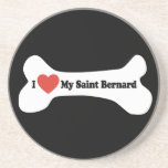 Amo mi St Bernard - hueso de perro Posavasos Diseño