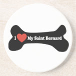 Amo mi St Bernard - hueso de perro Posavasos Diseño