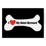 Amo mi St Bernard - hueso de perro Tarjetón