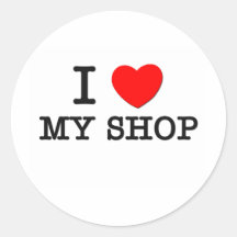Amo mi tienda pegatina redonda