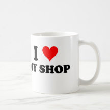 Amo mi tienda taza de café