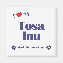 Amo mi Tosa Inu (el perro femenino) Imán De Frigorífico