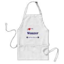 Amo mi Wauzer (el perro femenino) Delantal