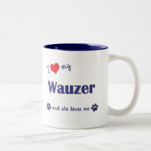 Amo mi Wauzer (el perro femenino) Taza