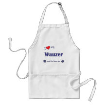 Amo mi Wauzer (el perro masculino) Delantales