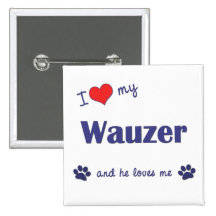 Amo mi Wauzer (el perro masculino) Pins