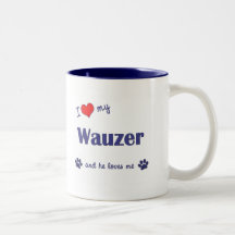 Amo mi Wauzer (el perro masculino) Taza De Café