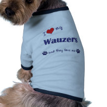 Amo mi Wauzers (los perros múltiples) Camisetas De Perrito