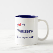 Amo mi Wauzers (los perros múltiples) Taza De Café