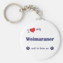 Amo mi Weimaraner (el perro masculino) Llaveros Personalizados