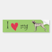 Amo mi Weimaraner Etiqueta De Parachoque