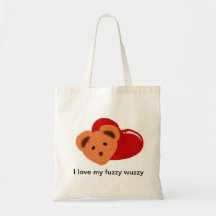 amo mi wuzzy borroso bolsa de mano