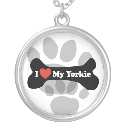Amo mi Yorkie - hueso de perro Colgante