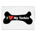 Amo mi Yorkie - hueso de perro Felicitaciones