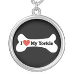 Amo mi Yorkie - hueso de perro Pendientes