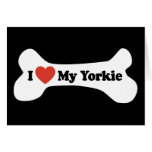 Amo mi Yorkie - hueso de perro Tarjeta