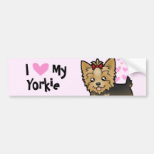 Amo mi Yorkshire Terrier (el pelo corto con el arc Etiqueta De Parachoque