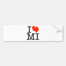 ¡Amo Michigan! Pegatina De Parachoque