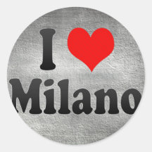 Amo Milano, Italia Etiqueta Redonda