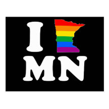 AMO MINNESOTA GAY - BLANCO - .PNG TARJETA POSTAL