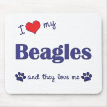 Amo mis beagles (muchos perros) tapete de ratones
