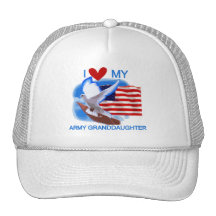 Amo mis camisetas y regalos de la nieta del ejérci gorras de camionero