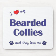 Amo mis collies barbudos (los perros múltiples) tapete de raton