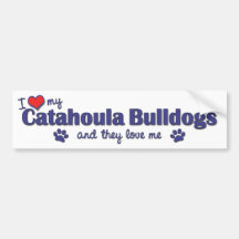 Amo mis dogos de Catahoula (los perros múltiples) Etiqueta De Parachoque