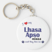 Amo mis mezclas de Lasa Apso (los perros múltiples Llavero
