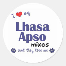 Amo mis mezclas de Lasa Apso (los perros múltiples Etiqueta