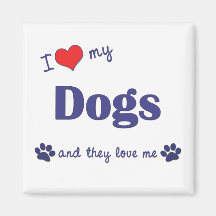 Amo mis perros (los perros múltiples) imanes para frigoríficos