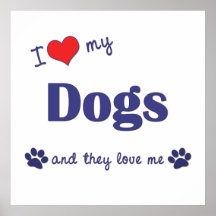 Amo mis perros (los perros múltiples) impresiones