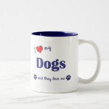 Amo mis perros (los perros múltiples) tazas de café