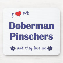 Amo mis Pinschers del Doberman (los perros múltipl Tapetes De Ratones