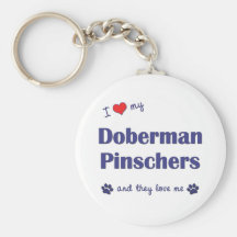 Amo mis Pinschers del Doberman (los perros múltipl Llavero Personalizado