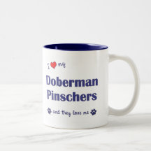 Amo mis Pinschers del Doberman (los perros múltipl Taza