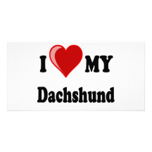 Amo mis regalos y ropa del perro del Dachshund Tarjetas Fotográficas