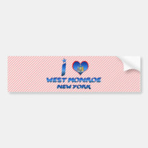 Amo Monroe del oeste, Nueva York Pegatina De Parachoque